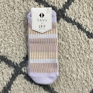 Pure Barre Grip Savvy Socks - Lavender and Tan